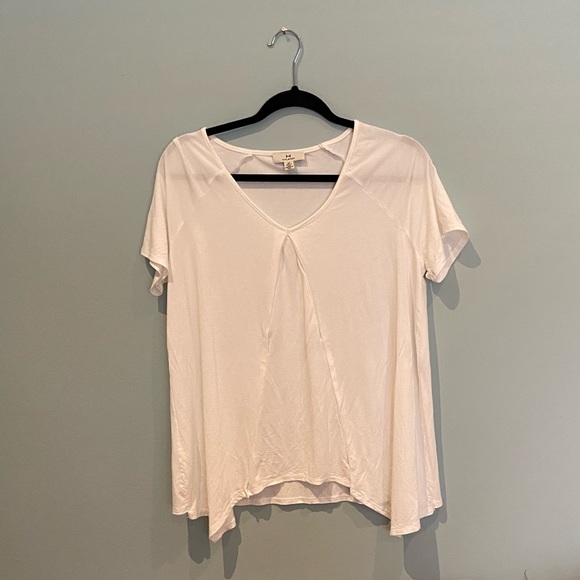 H by Halston White Drapey T-Shirt, S - Picture 1 of 5